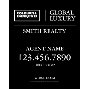 24" x 30" Global Luxury For Sale Sign - A