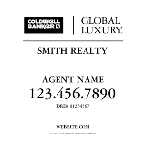 24" x 30" Global Luxury For Sale Sign - B