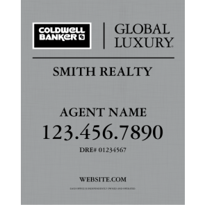 24" x 30" Global Luxury For Sale Sign - C