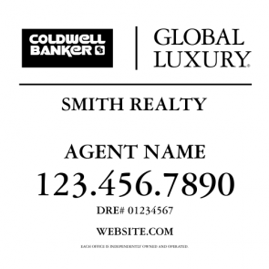 24" x 24" Global Luxury For Sale Sign - H